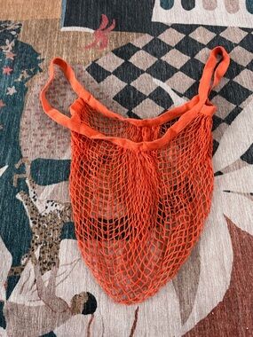 Women's Orange Mesh Tote Bag by Aya Label
